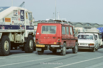 Waiting for the ferry to Genoa, together with some participants of the Paris-Dakar rally